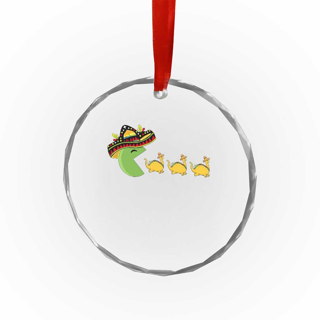 Funny Retro Game Tacosaurus Crystal Glass Ornament Cinco De Mayo Taco Lover Gift TS12 Print Your Wear