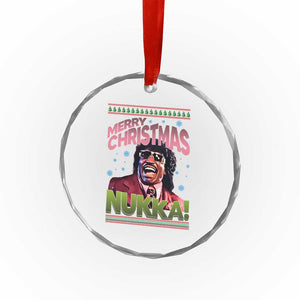 Funny Retro Merry Christmas Nukka Parody Crystal Glass Ornament Xmas Throwback Parody Urban Comedy TS02 Print Your Wear