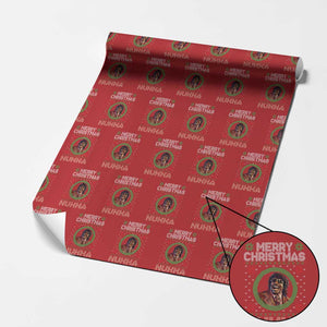 Funny Retro Merry Christmas Nukka Parody Wrapping Paper Roll Holiday Cheer 90s Xmas Throwback Parody TS02 Red Print Your Wear