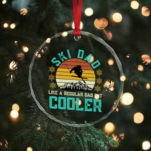 Funny Retro Skiing Father's Day Crystal Glass Ornament Ski Dad Like A Normal Dad But Cooler TS11 Print Your Wear