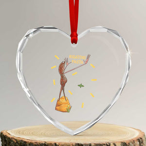 Funny Rigatoni Pasta Marcus The Worm Heart Crystal Glass Ornament Dramatic Pasta Lover Foodie Meme TS02 Transparent Glass 3'' Heart Print Your Wear