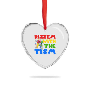 Funny Rizz Em With The Tism Heart Crystal Glass Ornament Autism Awareness Dabbing Puzzle TS11 Print Your Wear