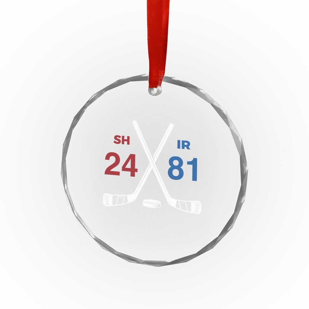 Funny Romance Hockey Crystal Glass Ornament 24 81 Numbers Sport Ice Hockey Team TS11 Print Your Wear