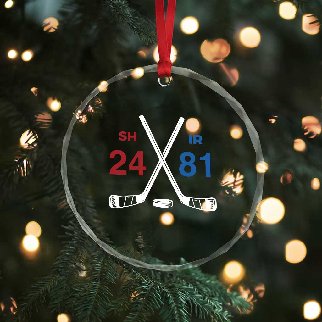 Funny Romance Hockey Crystal Glass Ornament 24 81 Numbers Sport Ice Hockey Team TS11 Print Your Wear