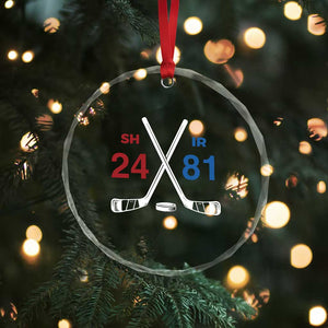 Funny Romance Hockey Crystal Glass Ornament 24 81 Numbers Sport Ice Hockey Team TS11 Print Your Wear