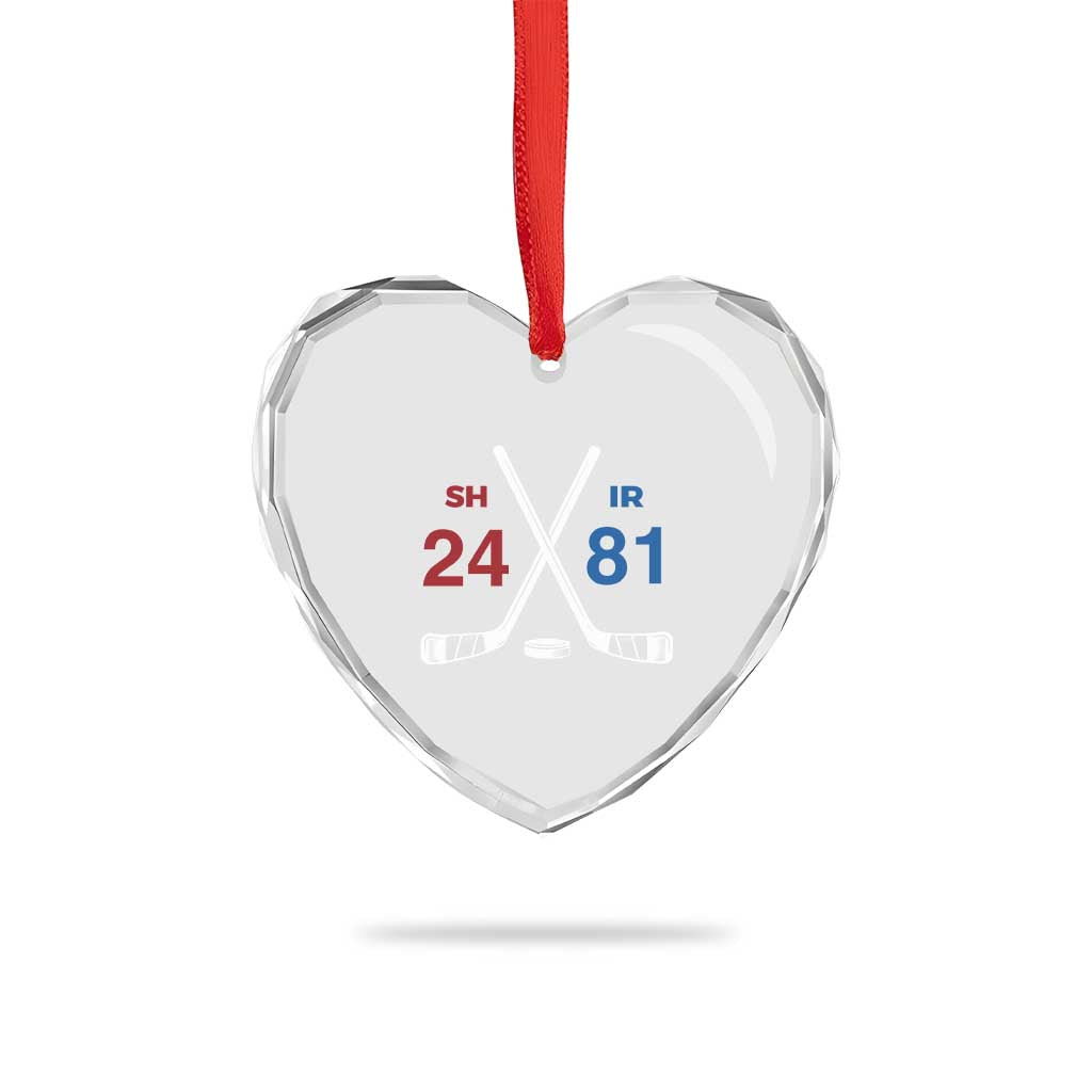 Funny Romance Hockey Heart Crystal Glass Ornament 24 81 Numbers Sport Ice Hockey Team TS11 Print Your Wear