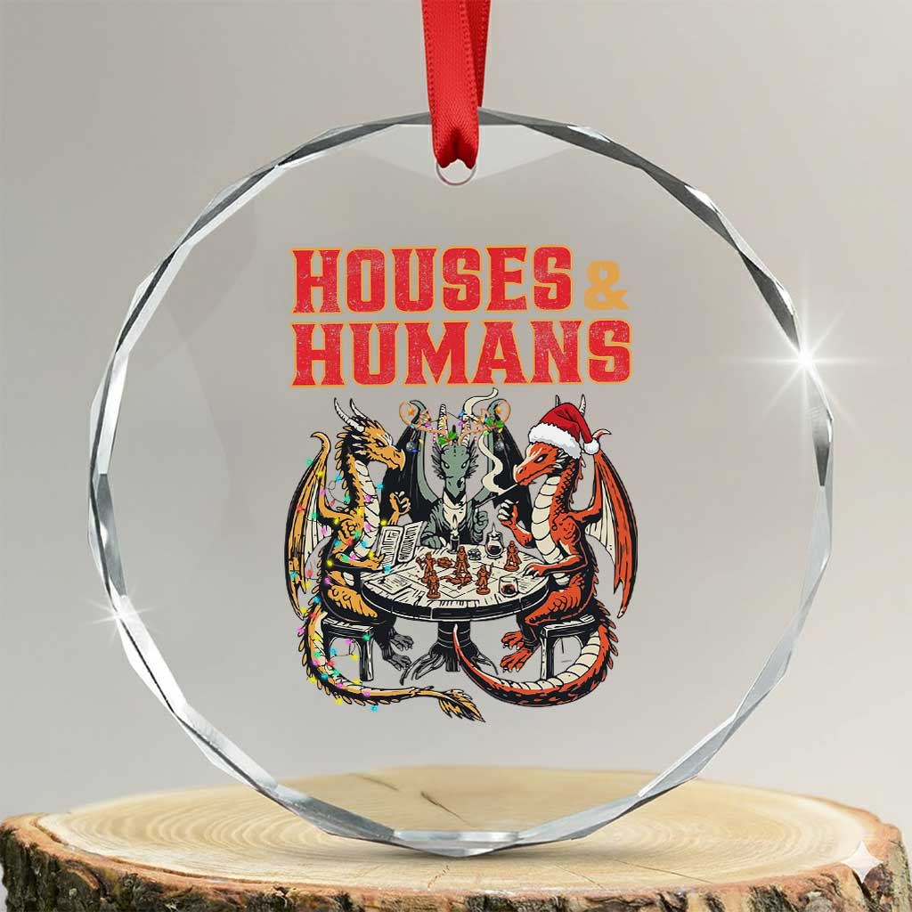 Funny Rpg Christmas Game Crystal Glass Ornament Houses And Humans Tabletop Game Xmas Dragon TS11 Transparent Glass 3'' Circle Print Your Wear