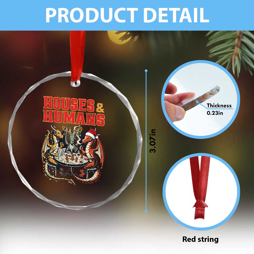Funny Rpg Christmas Game Crystal Glass Ornament Houses And Humans Tabletop Game Xmas Dragon TS11 Print Your Wear