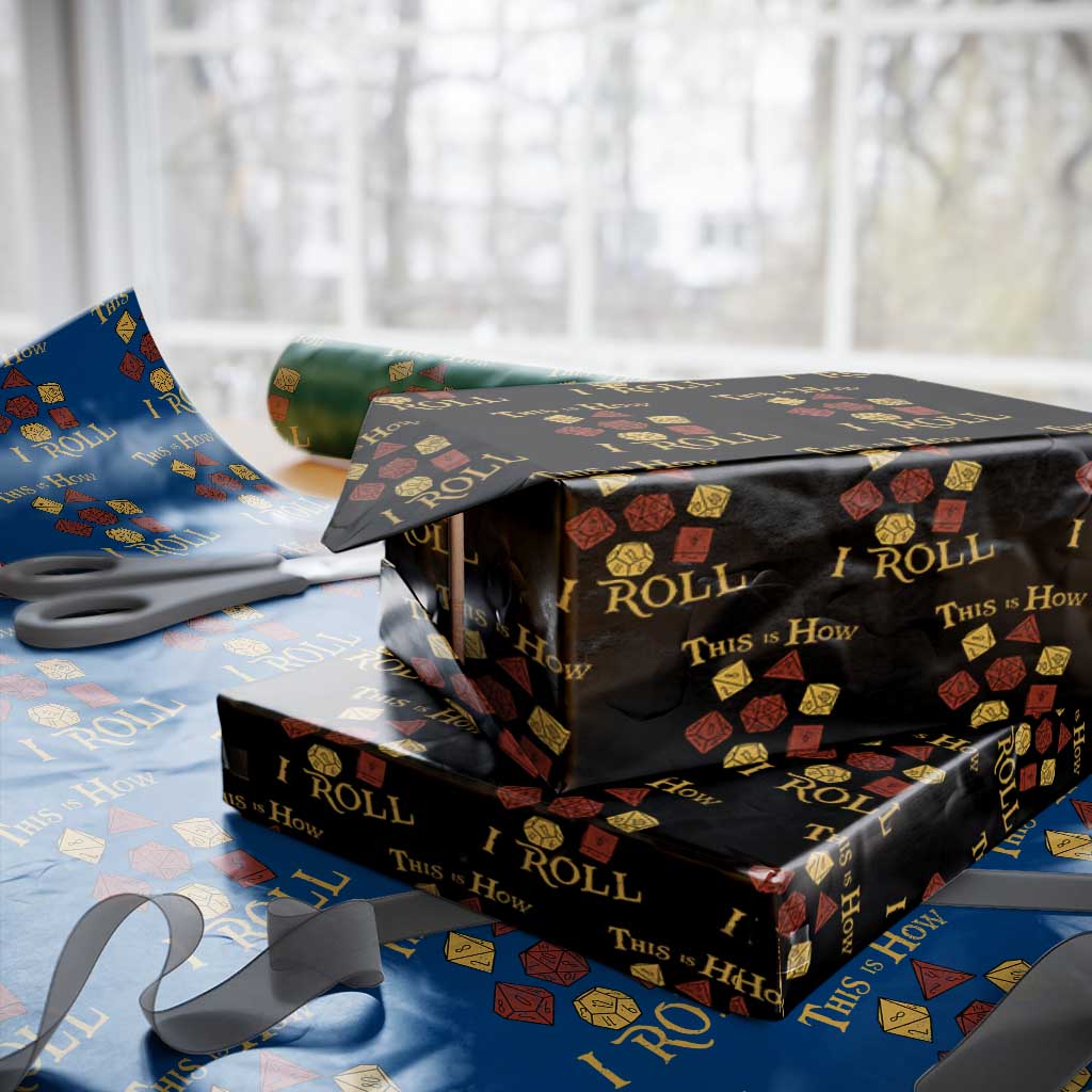 Funny RPG Tabletop Dice Wrapping Paper Roll This Is How I Roll Vintage D20 TS11 Black Print Your Wear