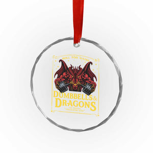 Funny RPG Weightlifting Workout Gym Crystal Glass Ornament Dumbbells And Dragons The Original Swoleplaying Game TS11 Print Your Wear