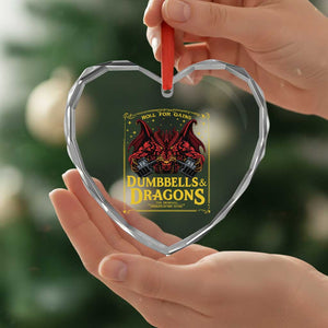 Funny RPG Weightlifting Workout Gym Heart Crystal Glass Ornament Dumbbells And Dragons The Original Swoleplaying Game TS11 Print Your Wear