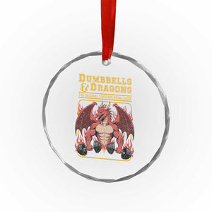 Funny RPG Workout Gym Nerd Crystal Glass Ornament Dumbbells And Dragons The Original Swoleplaying Game TS11 Print Your Wear