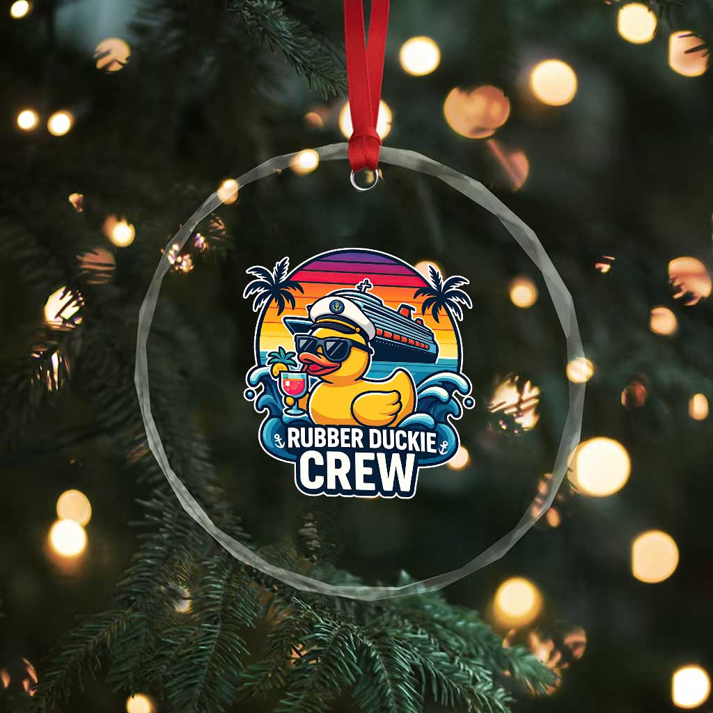 Funny Rubber Duckie Cruise Crystal Glass Ornament TS14 Print Your Wear
