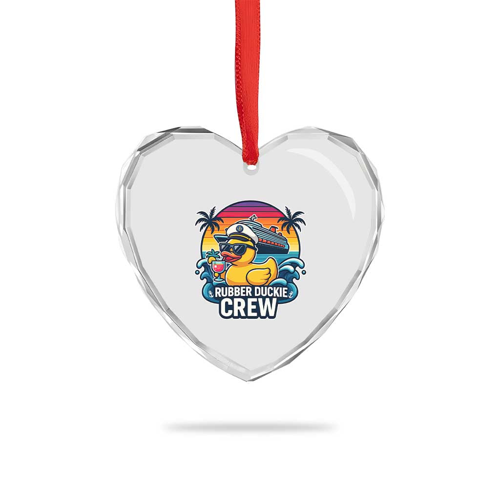 Funny Rubber Duckie Cruise Heart Crystal Glass Ornament TS14 Print Your Wear