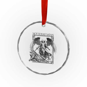 Funny Saint Michael Defeating Satan Crystal Glass Ornament Not Today Satan TS12 Print Your Wear