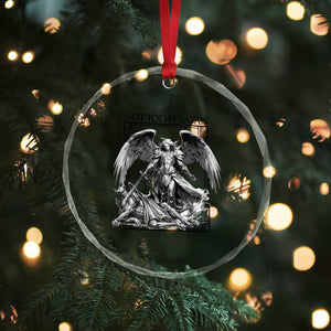 Funny Saint Michael Defeating Satan Crystal Glass Ornament Not Today Satan TS12 Print Your Wear