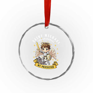 Funny Saint Michael Defeating Satan Crystal Glass Ornament Religious Faith Gift TS12 Print Your Wear