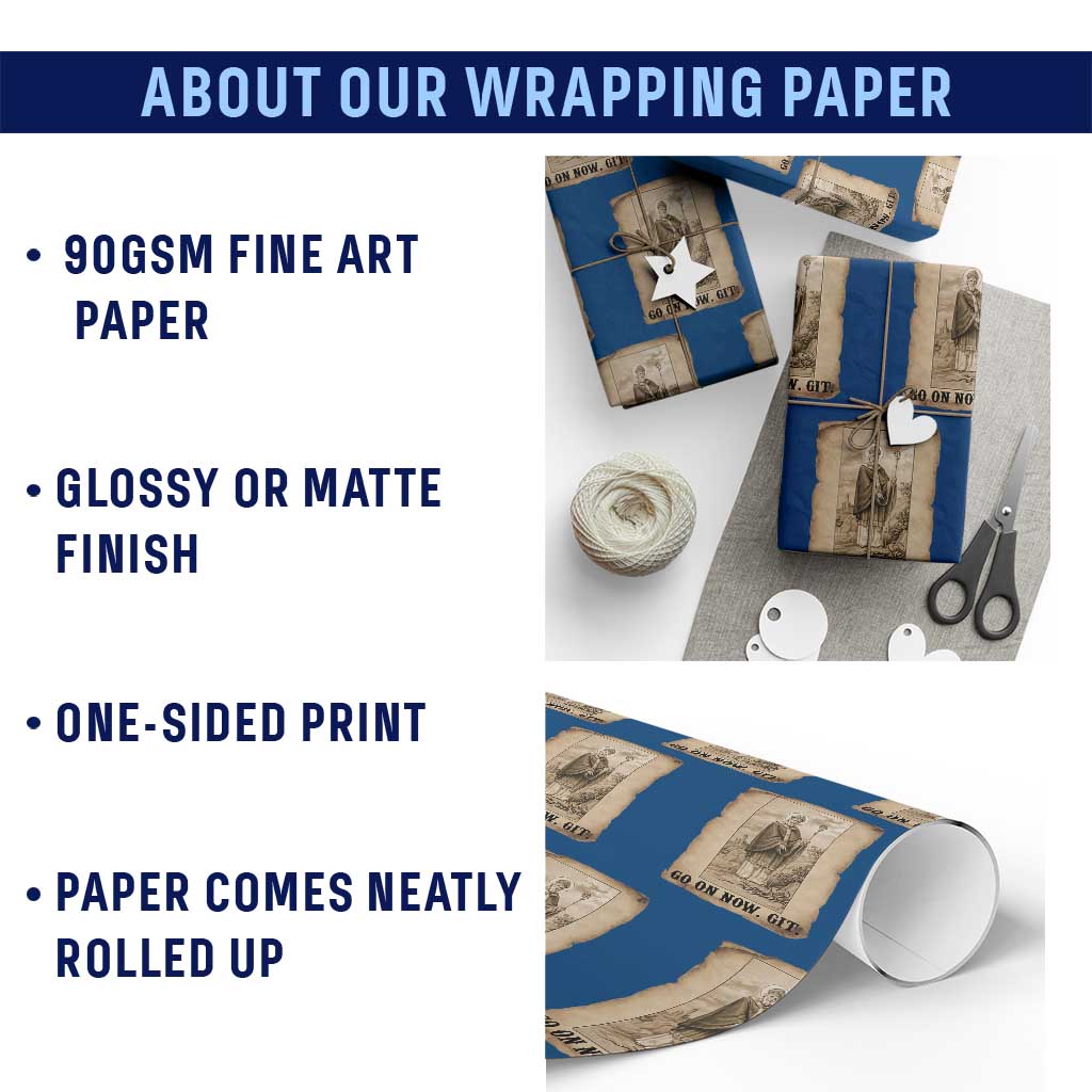 Funny Saint Patrick Irish Catholic St Patrick's Day Wrapping Paper Roll Go On Now Git TS14 Print Your Wear