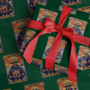 Funny San Benito Patron del Halftime Wrapping Paper Roll Bowl 2026 Puerto Rican Football Music Fan TS02 Green Print Your Wear