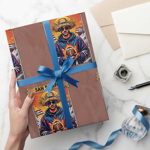 Funny San Benito Patron del Halftime Wrapping Paper Roll Bowl 2026 Puerto Rican Football Music Fan TS02 Mocha Print Your Wear