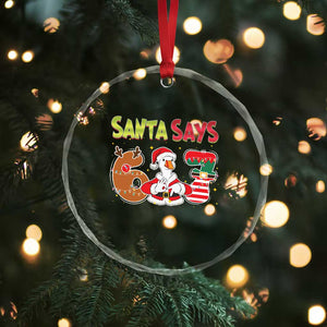 Funny Sant Goose Says Six Seven Crystal Glass Ornament Christmas Gift For Gen Z TS12 Print Your Wear