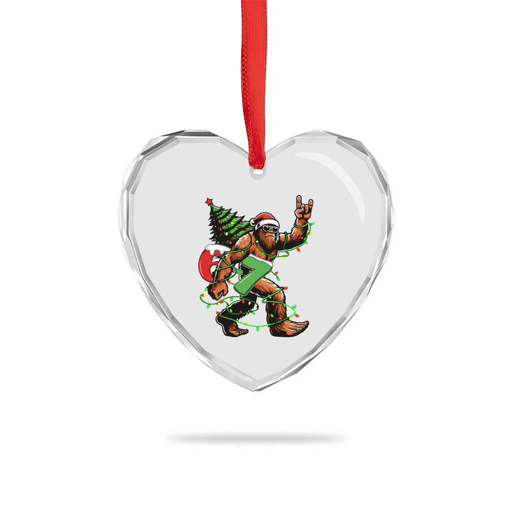 Funny Santa Bigfoot 67 Christmas Tree Xmas Lights Heart Crystal Glass Ornament TS11 Print Your Wear