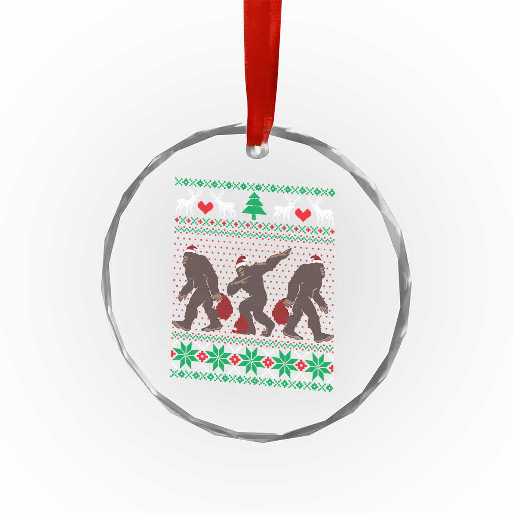 Funny Santa Bigfoot Squad Xmas Crystal Glass Ornament TS11 Print Your Wear
