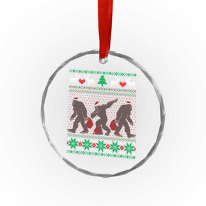 Funny Santa Bigfoot Squad Xmas Crystal Glass Ornament TS11 Print Your Wear