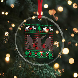 Funny Santa Bigfoot Squad Xmas Crystal Glass Ornament TS11 Print Your Wear