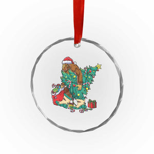 Funny Santa Bigfoot Xmas Tree Crystal Glass Ornament TS11 Print Your Wear