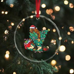 Funny Santa Bigfoot Xmas Tree Crystal Glass Ornament TS11 Print Your Wear