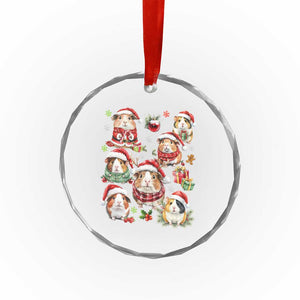 Funny Santa Cavy Squad Crystal Glass Ornament Christmas Guinea Pig Gift TS12 Print Your Wear