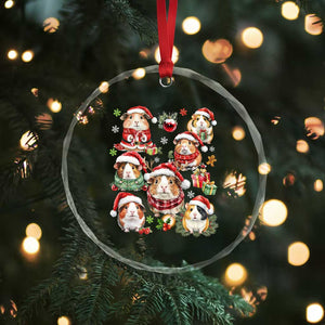 Funny Santa Cavy Squad Crystal Glass Ornament Christmas Guinea Pig Gift TS12 Print Your Wear