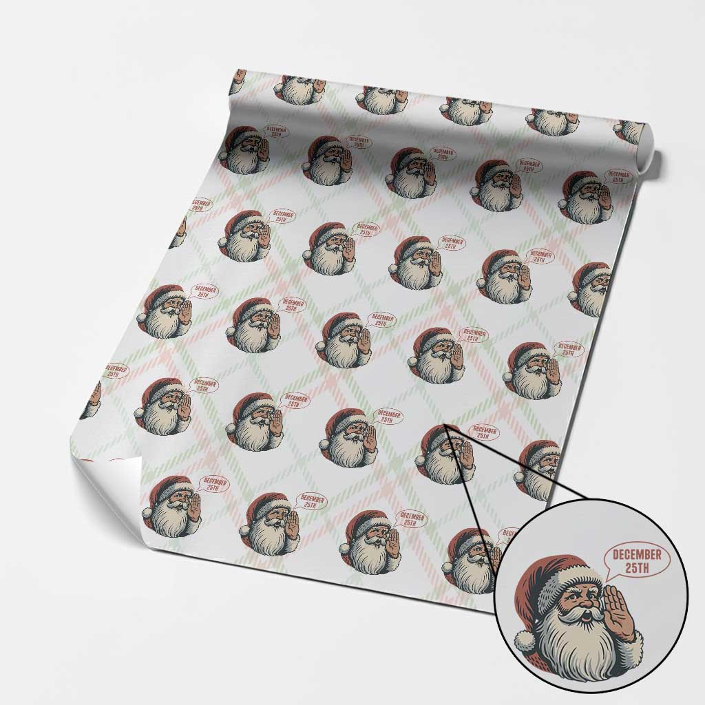 Funny Santa Christmas December 25 Wrapping Paper Roll TS14 Christmas Plaid Print Your Wear