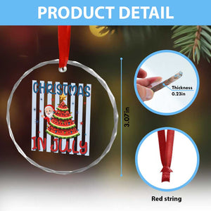 Funny Santa Christmas in July Crystal Glass Ornament Melon Christmas Tree Summer TS14 Print Your Wear
