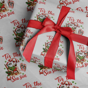 Funny Santa Christmas In July Graphic Wrapping Paper Roll Tis The Sea Sun