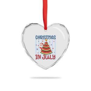Funny Santa Christmas in July Heart Crystal Glass Ornament Melon Christmas Tree Summer