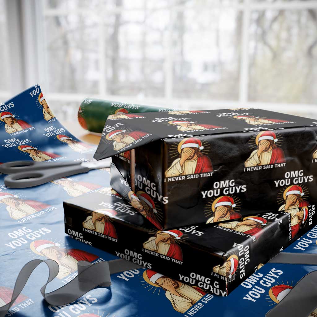 Funny Santa Christmas Wrapping Paper Roll OMG You Guys I Never Said That TS14 Black Print Your Wear