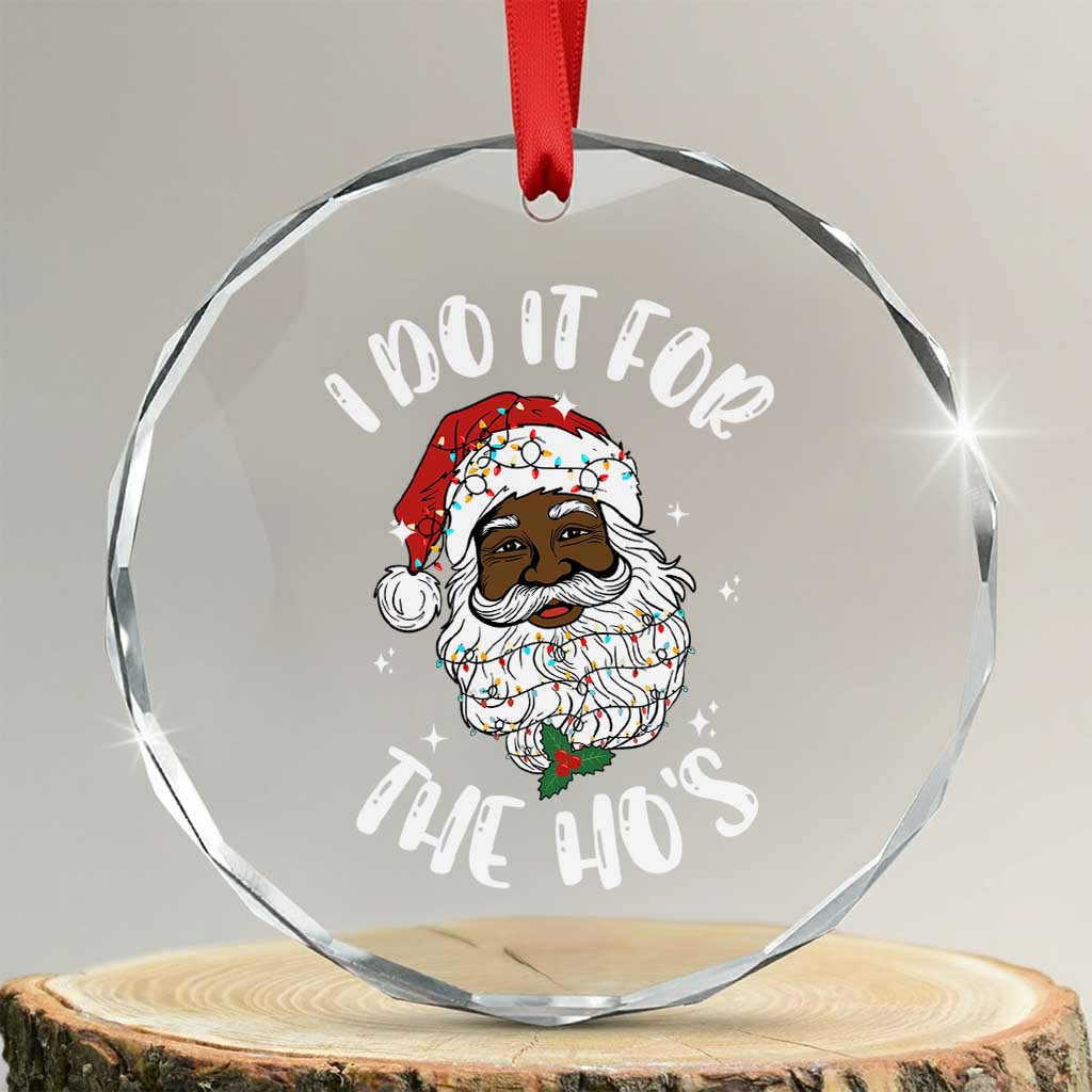 Funny Santa Claus Crystal Glass Ornament African American Xmas Vintage Black Santa TS10 Transparent Glass 3'' Circle Print Your Wear