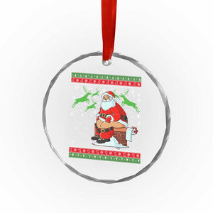 Funny Santa Claus Crystal Glass Ornament Pooping Down The Chimney TS02 Print Your Wear