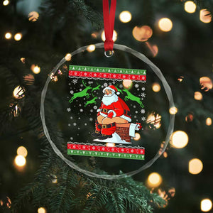 Funny Santa Claus Crystal Glass Ornament Pooping Down The Chimney TS02 Print Your Wear