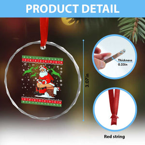Funny Santa Claus Crystal Glass Ornament Pooping Down The Chimney TS02 Print Your Wear