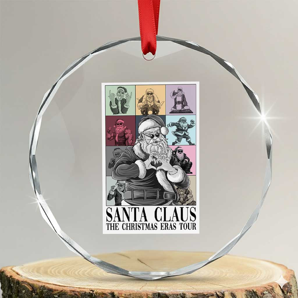Funny Santa Claus The Xmas Eras Tours Crystal Glass Ornament TS09 Transparent Glass 3'' Circle Print Your Wear