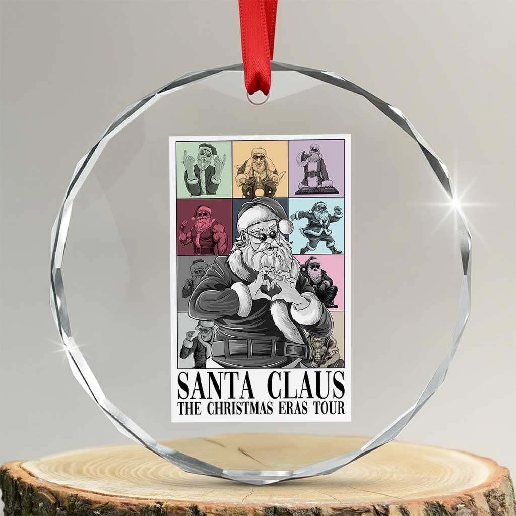 Funny Santa Claus The Xmas Eras Tours Crystal Glass Ornament TS09 Transparent Glass 3'' Circle Print Your Wear