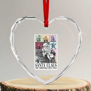 Funny Santa Claus The Xmas Eras Tours Heart Crystal Glass Ornament TS09 Transparent Glass 3'' Heart Print Your Wear