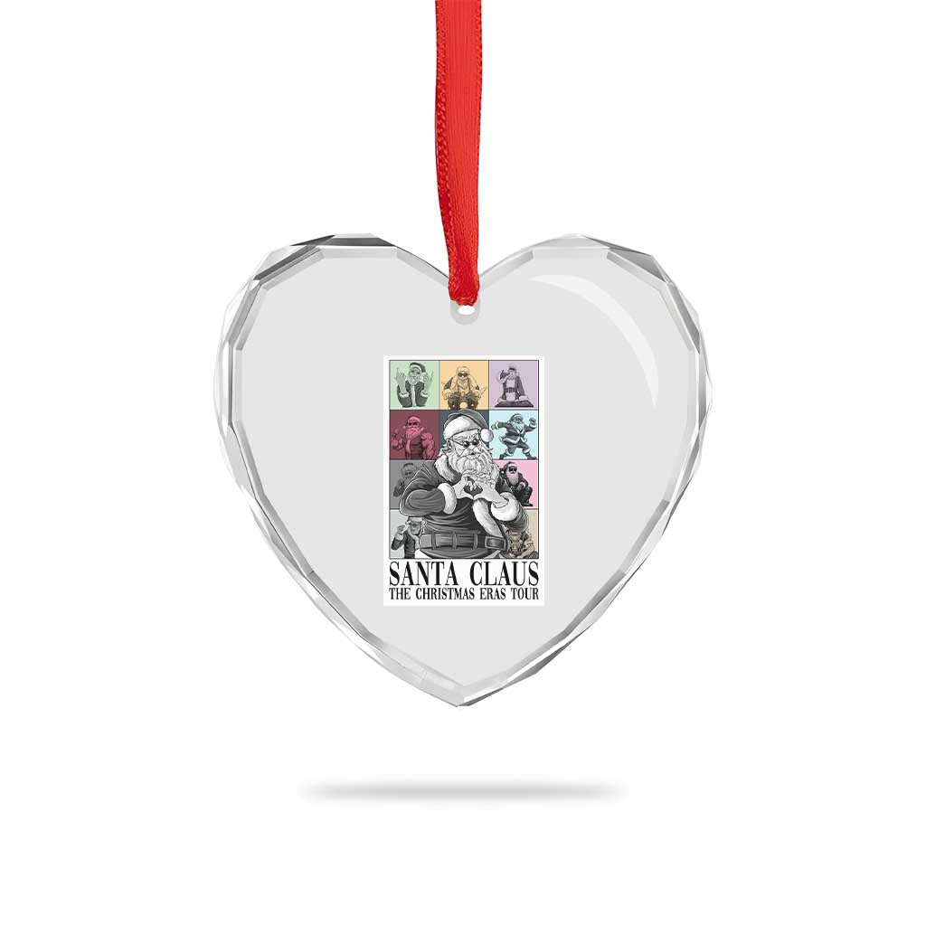 Funny Santa Claus The Xmas Eras Tours Heart Crystal Glass Ornament TS09 Print Your Wear