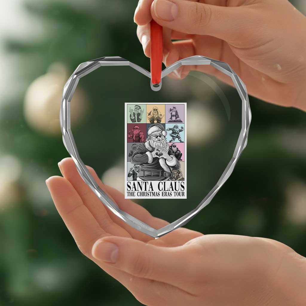 Funny Santa Claus The Xmas Eras Tours Heart Crystal Glass Ornament TS09 Print Your Wear