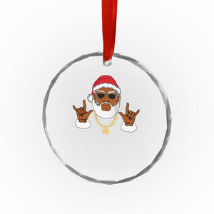 Funny Santa Crystal Glass Ornament Black Hip Hop Santa African American Santa Rapper Fan Gift TS10 Print Your Wear