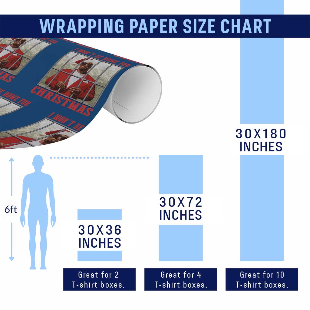 Funny Santa Diddy Christmas Wrapping Paper Roll I Won't Be Home For Xmas TS11 Print Your Wear