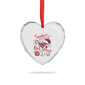 Funny Santa Favorite Hot Mess Heart Crystal Glass Ornament Christmas Drinking Cocktail Lover TS02 Print Your Wear